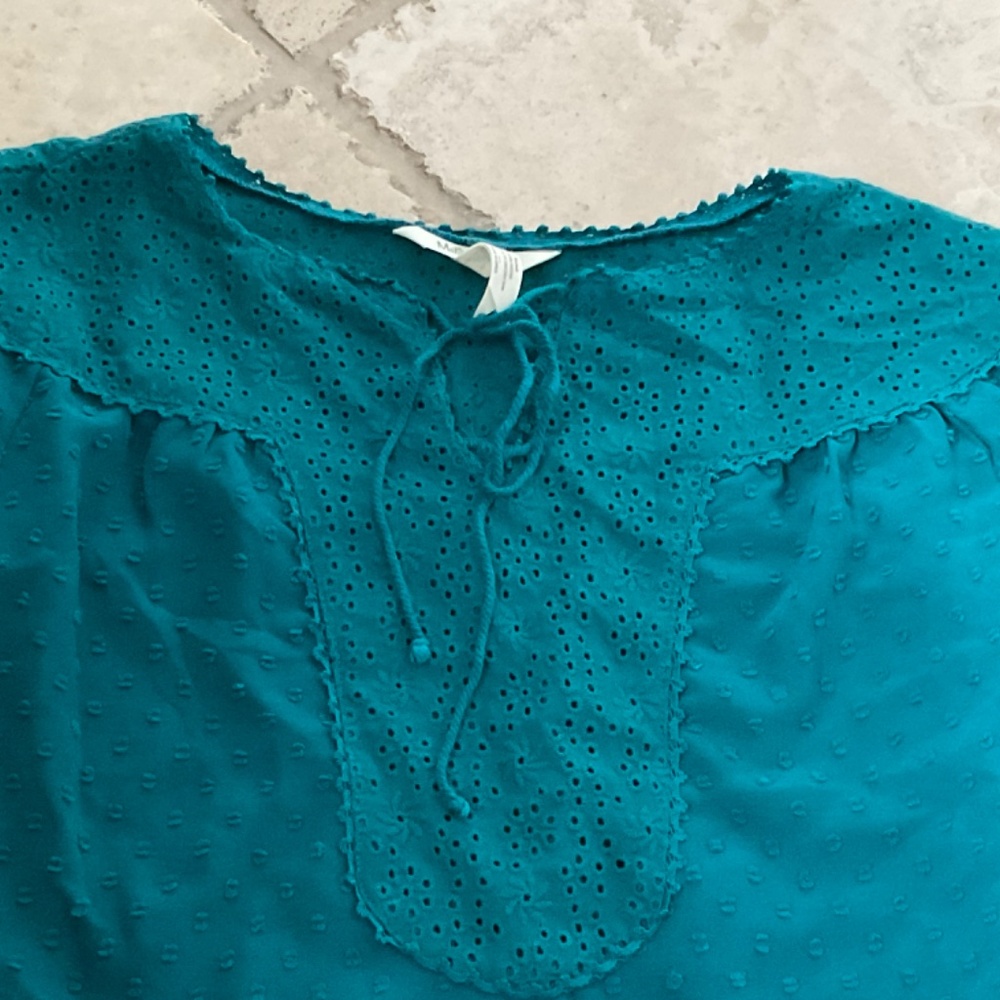Matilda Jane Charisma Top Sheer Swiss Dot Once Upon A‎ Time Eyelet Shirt Small - Picture 4 of 8
